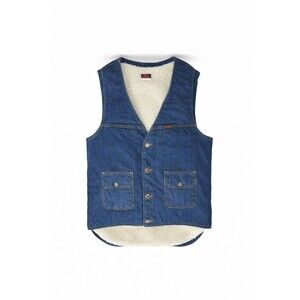 VTG 70s Big Ben 10oz Denim Sherpa-Lined Vest Large USA